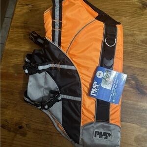 NEW PMP Silver Paw Medium Dog Life Jacket with Handle & Clip Life Vest